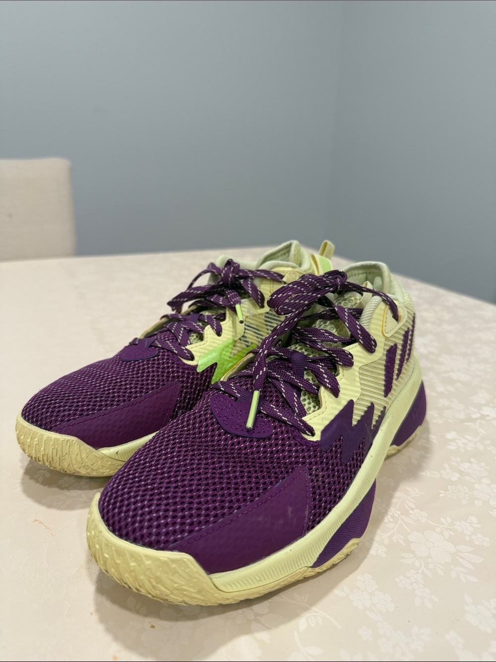adidas Purple and Lime Sneakers for Men